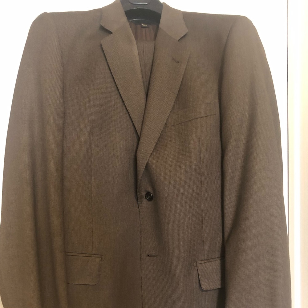 Baroni Super 150s Mens Two button Brown suit 44 Long/38 waist
